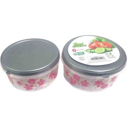 CANNISTER SET OF 2  900 ML  PLASTIC PRINTED SHRINK WRAPED