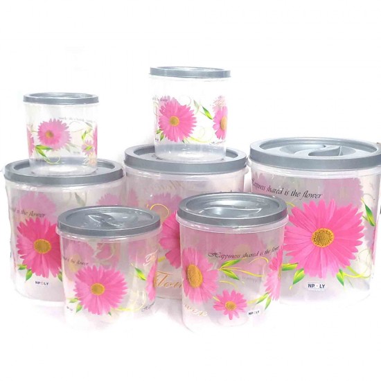 TALL STORAGE 7 PCS SET 3/5/7/10/15/20/25 LITRE SET PLASTIC TALL STORAGE 7 PCS SET 3/5/7/10/15/20/25 LITRE SET PLASTIC