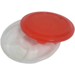 COMPARTMENT DISH PLASTIC 24 CM WITH LID