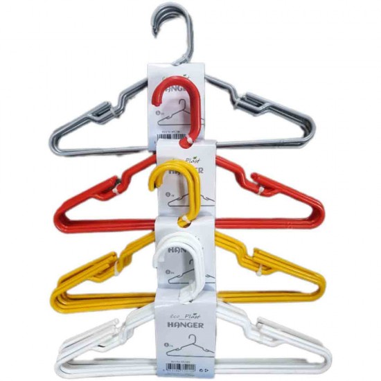 COAT HANGERS PLASTIC LARGE SIZE ASSORTED COLOURS