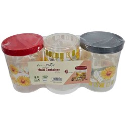 TALL MULTI CONTAINER SET OF THREE PCS WITH SPOON SIZE 500 ML