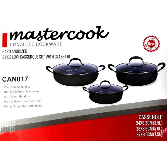 ANODISED 3 PCS CASSEROLE SET SHALLOW ANODISED 3 PCS CASSEROLE SET SHALLOW
