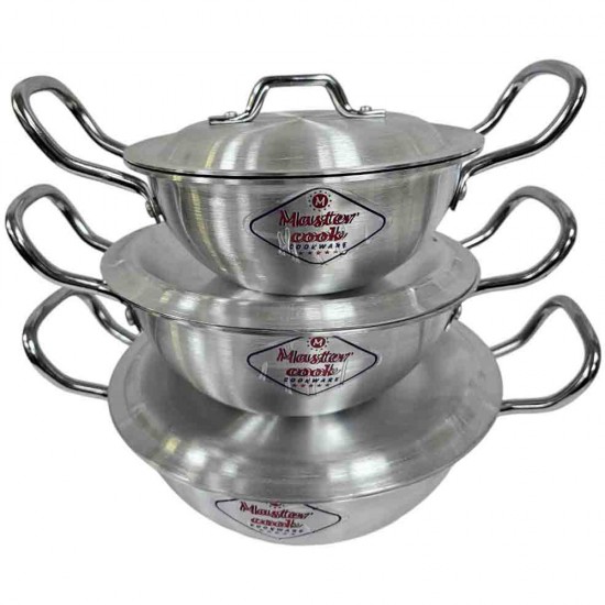 KARAI SET 3 PCS ALUMINIUM SIZE 18CM-20 CM-22 CM