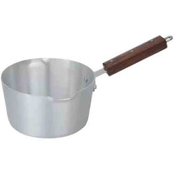 MILKPAN ALUMINIUM WITH INDUCTION BOTTON TEAK HANDLE SIZE 22 CM  