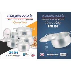 CROWN BELLY 5 PCS COOKWARE SET SIZE 18CM-20CM-22CM-24CM-26 CM