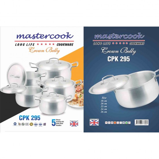 CROWN BELLY 5 PCS COOKWARE SET SIZE 18CM-20CM-22CM-24CM-26 CM CROWN BELLY 5 PCS COOKWARE SET SIZE 18CM-20CM-22CM-24CM-26 CM