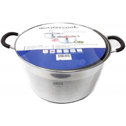 STEEL CASSEROLE WITH GLASS LID  20 CM SHRINK PACK