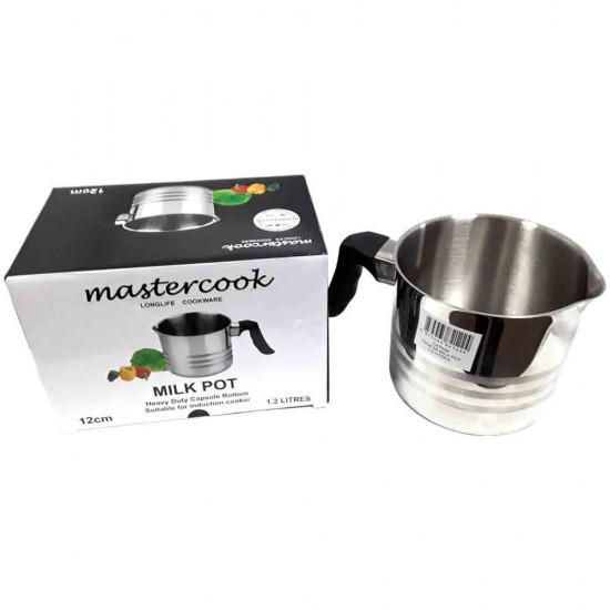 12 CM STEEL MILKPOT WITH PLASTIC HANDLE 12 CM STEEL MILKPOT WITH PLASTIC HANDLE