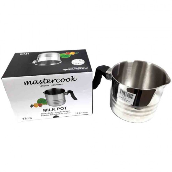 12 CM STEEL MILKPOT WITH PLASTIC HANDLE