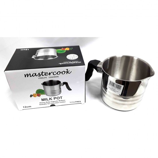 14 CM STEEL MILKPOT WITH PLASTIC HANDLE 14 CM STEEL MILKPOT WITH PLASTIC HANDLE