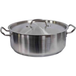 STAINLESS STEEL BRAZING PAN LOW HIGHT CASSEROLE SIZE 34X13CM  11.5 LITRES