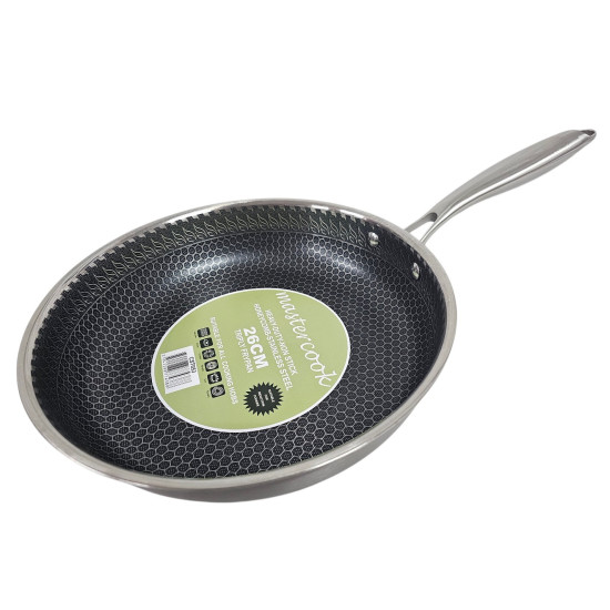 FRYPAN WITH NON STICK HONYCOMB DESIGN 26 CM WITH STEEL HANDLE