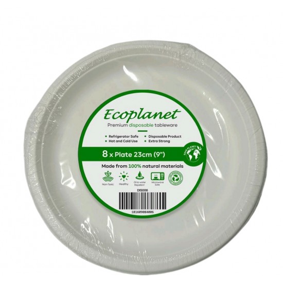 DISPOSABLE  PLATE 9 INCH PACKED 8 PCS