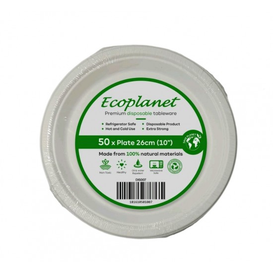 DISPOSABLE  PLATE 10 INCH PACKED 50 PCS