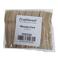 DISPOSABLE WOODEN FORKS 160 MM PAK OF 100