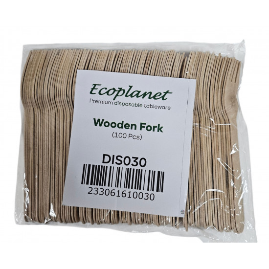DISPOSABLE WOODEN FORKS 160 MM PAK OF 100