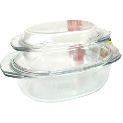 2 PCS OVAL CASSEROLE SET 1.6LT 3.5LT