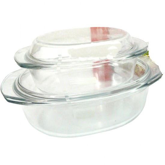 2 PCS OVAL CASSEROLE SET 1.6LT 3.5LT