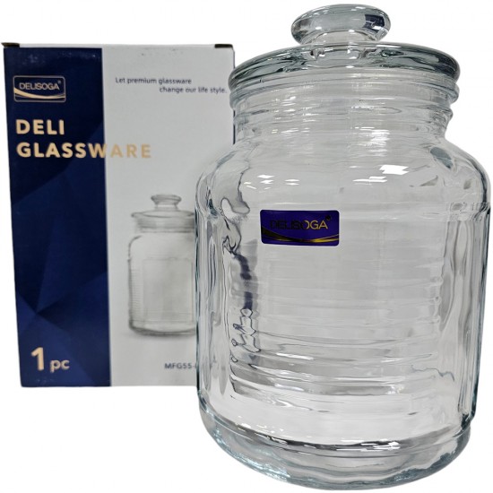 BISCUIT GLASS JAR BOXED AIRTIGHT SIZE 2.2 LT
