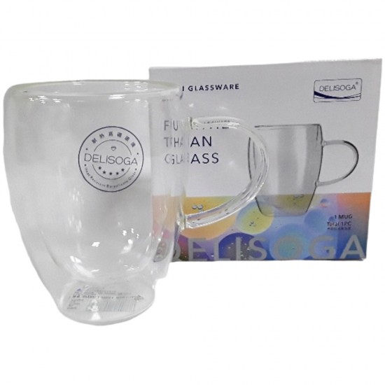 DOUBLE WALL GLASS MUG SINGLE PCS 350 ML DOUBLE WALL GLASS MUG SINGLE PCS 350 ML