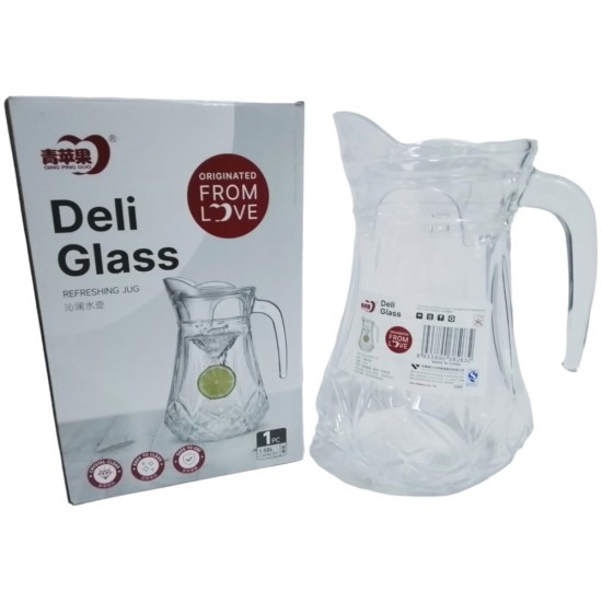 GLASS JUG WITH LID 1.58 LT DIAMOND DESIGN GLASS JUG WITH LID 1.58 LT DIAMOND DESIGN