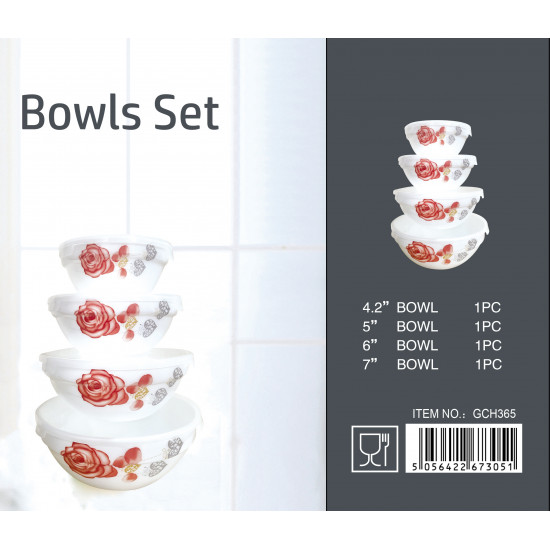 OPAL 4 PCS BOWL WITH LID IN GIFT BOX