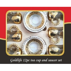 TEA SET GOLD 12 PCS IN GIFT BOX