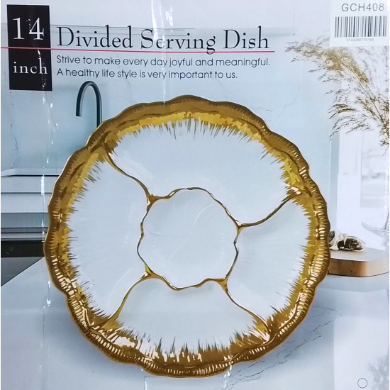 PORCELAIN 5 SECTION PLATE 14 INCH PORCELAIN 5 SECTION PLATE 14 INCH