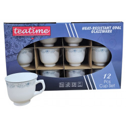 OPAL 12 PCS LOOSE CUPS ONLY TEATIME BRAND BLUE FLORAL