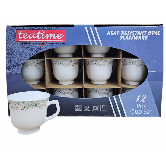 OPAL 12 PCS LOOSE CUPS ONLY TEATIME BRAND FLORAL ROSE