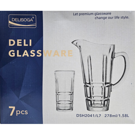 WATER SET 7 PCS BY DELI GLASSWARE