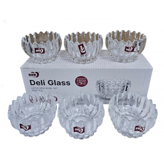 BOWL SET 6 PCS DELI GLASS 