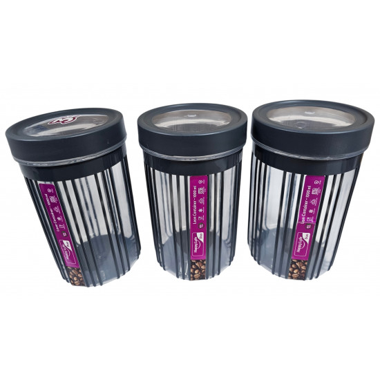 LEON 1 LITRE PLASTIC SCREW TOP JARS IN PACK OF THREE PCS