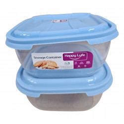 SIENNA 2PCS SQUARE CONTAINER SET SIZE 1.5 LITRE