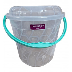 CLEAR BUCKET EMBOSSED WITH LID SIZE 25 LITRE