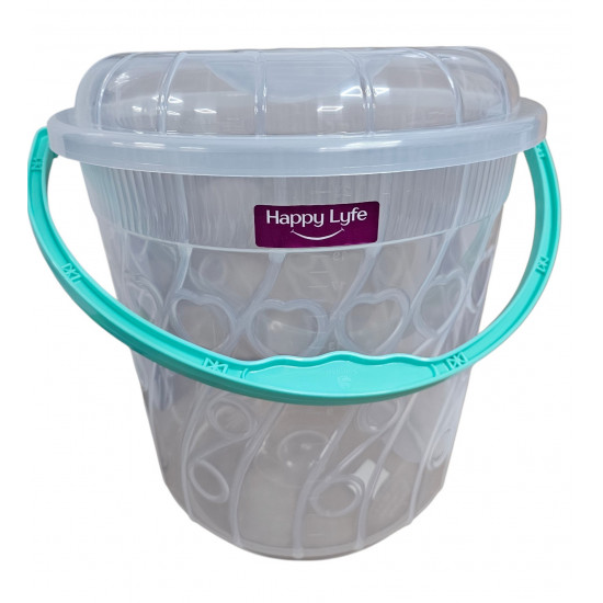 CLEAR BUCKET EMBOSSED WITH LID SIZE 25 LITRE