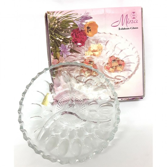 MINA THREE COMPARTMENT GLASS DISH