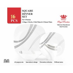 16 PC LINES DINNER SET PORCELANE