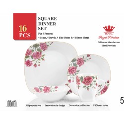 16 PC FLOWER DINNER SET PORCELANE