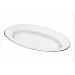 GLASS OVAL CLEAR PLATE 35.5CM X23 CM