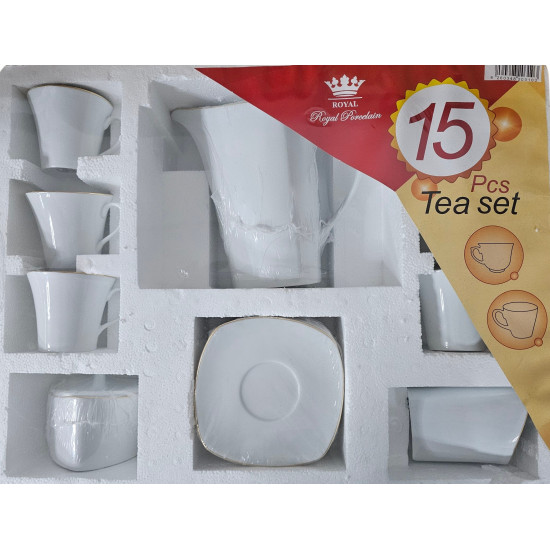 TEA SET 15 PCS PARIS RANGE WITH GOLD LINE 