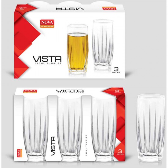 VISTA LARGE 3 PCS GLASS SET 280 ML VISTA LARGE 3 PCS GLASS SET 280 ML