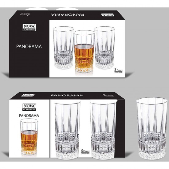 PANORAMA 3 PCS TALL  GLASS SET 300 ML