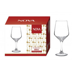 WINE GLASS BRIO /13 OZ GOBLET SET IN GIFT BOX 6 PCS