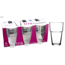 IRIS TUMBLERS 6 PCS 250 ML STACKABLE