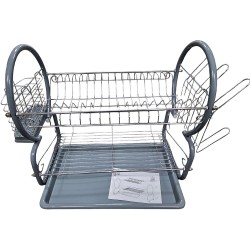 DOUBLE DISH DRAINER MODEL 766 GREY 42 CM IN GIFT BOX