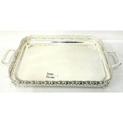 OBLONG FOOTED SILVER PLATED TRAY