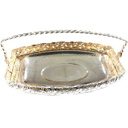 GOLD MITHAI SWEET DISH WITH HANDLE