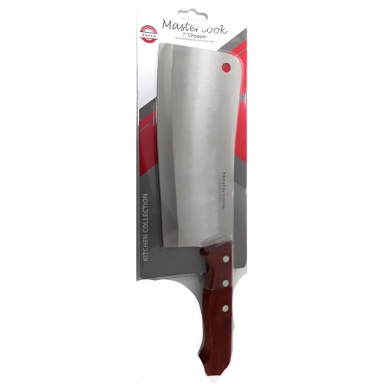 CLEAVER WOODEN HANDLE 7 INCH CARDED