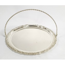 SILVER PLATED TRAY WITH HANDLE